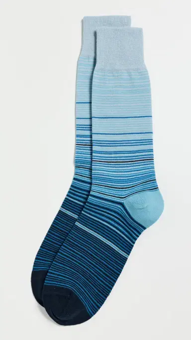Paul Smith Marcel Stripe Socks Turquoise One Size | Thumbnail 2