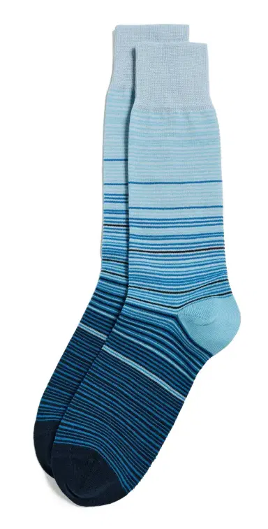 Paul Smith Marcel Stripe Socks Turquoise One Size | Thumbnail 1
