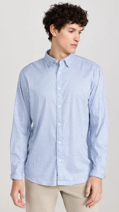 Faherty The Movement Shirt Light Blue Gingham | Thumbnail 2