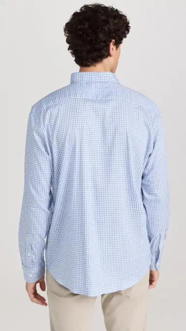 Faherty The Movement Shirt Light Blue Gingham | Thumbnail 3