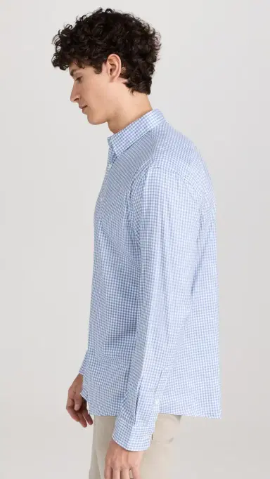 Faherty The Movement Shirt Light Blue Gingham | Thumbnail 4