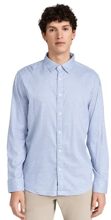 Faherty The Movement Shirt Light Blue Gingham | Thumbnail 1