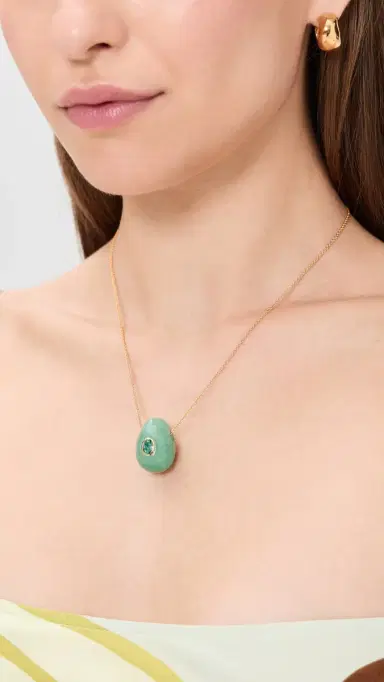 Lizzie Fortunato Constance Necklace In Green Aventurine Green One Size | Thumbnail 3