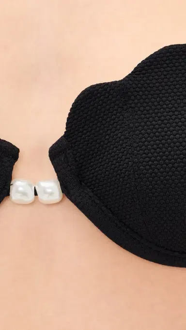 LSPACE Sunrise Shell Bikini Top Black | Thumbnail 6