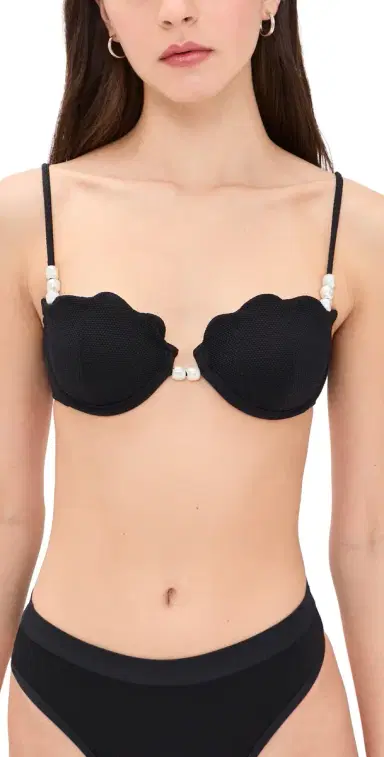 LSPACE Sunrise Shell Bikini Top Black | Thumbnail 1
