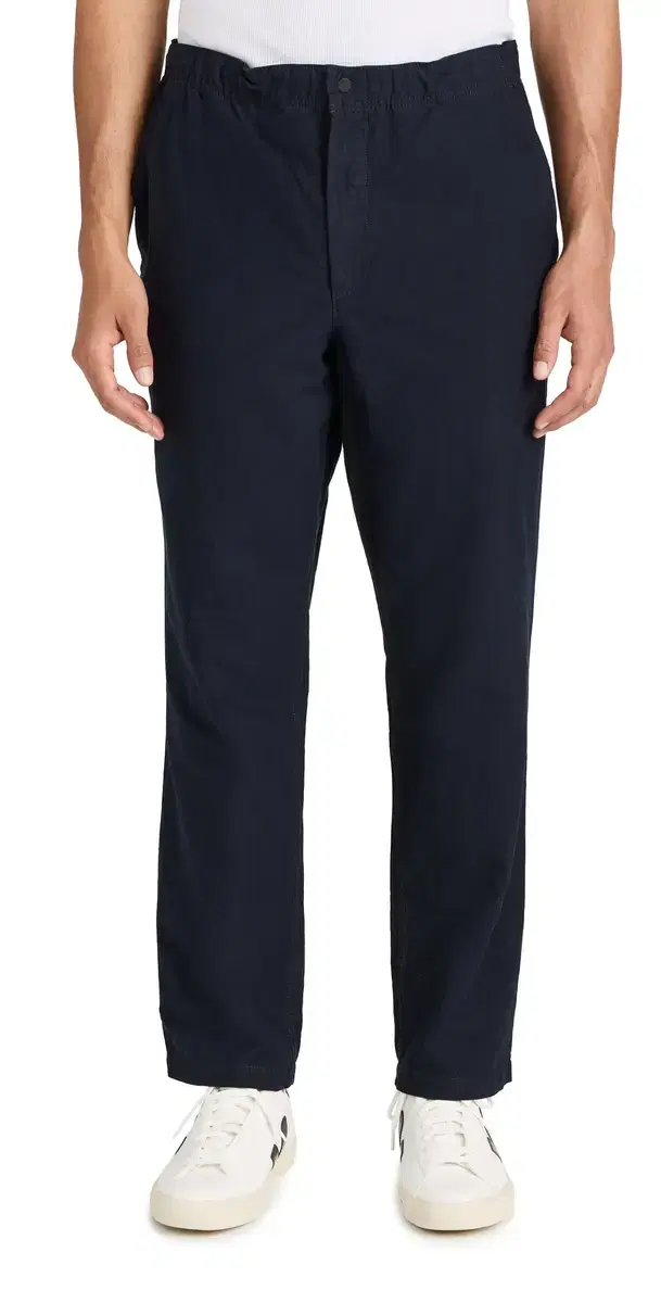 Ezra Relaxed Cotton inen Trousers Dark Navy
