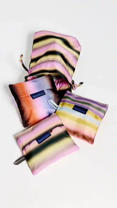 BAGGU Standard Baggu Set of 3 Gradient Stripe One Size | Thumbnail 5 BAGGU Standard Baggu Set of 3 Gradient Stripe One Size | Thumbnail 5