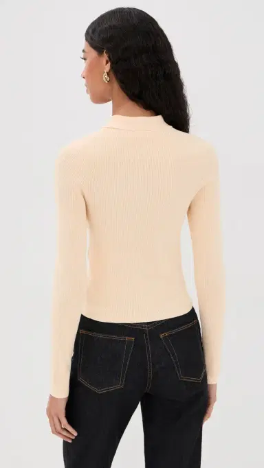 Victoria Beckham Zipped Polo Top | Thumbnail 3 Victoria Beckham Zipped Polo Top | Thumbnail 3