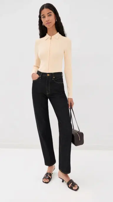 Victoria Beckham Zipped Polo Top | Thumbnail 5 Victoria Beckham Zipped Polo Top | Thumbnail 5