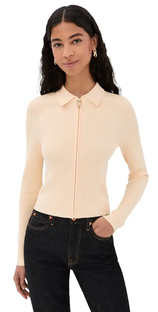 Victoria Beckham Zipped Polo Top andstone