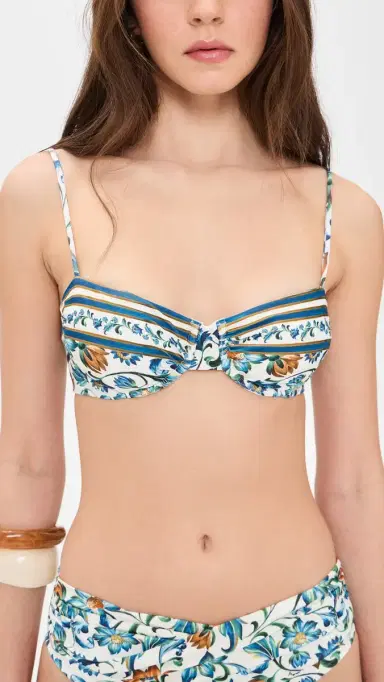 Farm Rio Flora Tile Underwire Bikini Top Flora Tile Off White S | Thumbnail 2