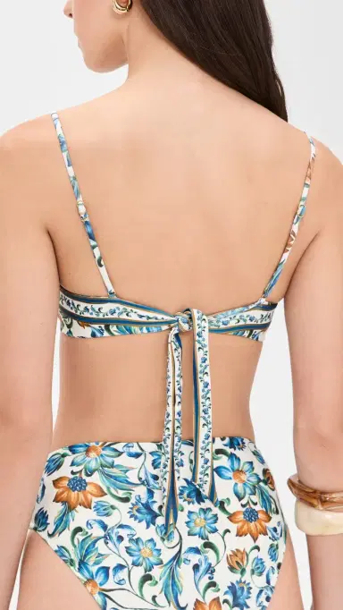 Farm Rio Flora Tile Underwire Bikini Top Flora Tile Off White S | Thumbnail 3