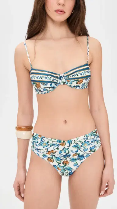 Farm Rio Flora Tile Underwire Bikini Top Flora Tile Off White S | Thumbnail 5