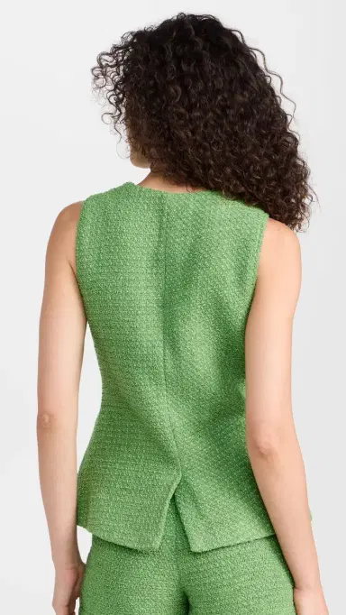 endless rose Tweed Buttoned Long Split Top Green M | Thumbnail 3 endless rose Tweed Buttoned Long Split Top Green M | Thumbnail 3
