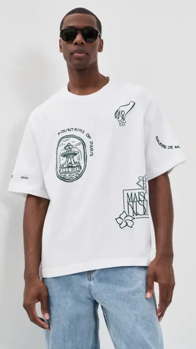 Maison Kitsuné Art Nouveau Stamps Oversize Tee White | Thumbnail 2