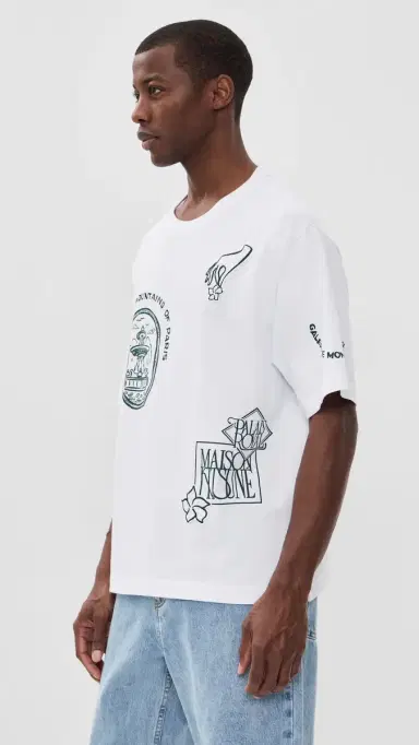 Maison Kitsuné Art Nouveau Stamps Oversize Tee White | Thumbnail 4