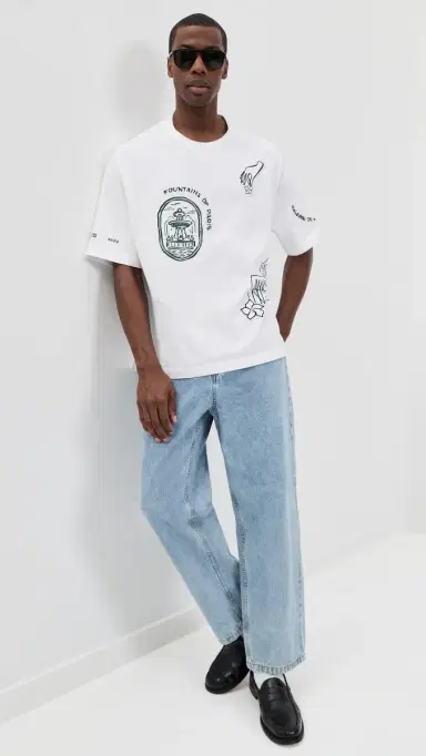Maison Kitsuné Art Nouveau Stamps Oversize Tee White | Thumbnail 5