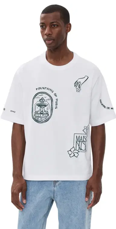 Maison Kitsuné Art Nouveau Stamps Oversize Tee White | Thumbnail 1