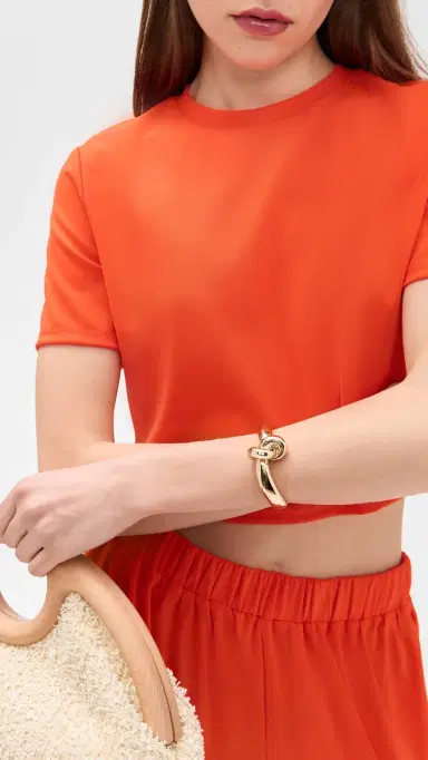 Jennifer Fisher Bracelet Thin Knot Cuff Yellow Gold | Thumbnail 3