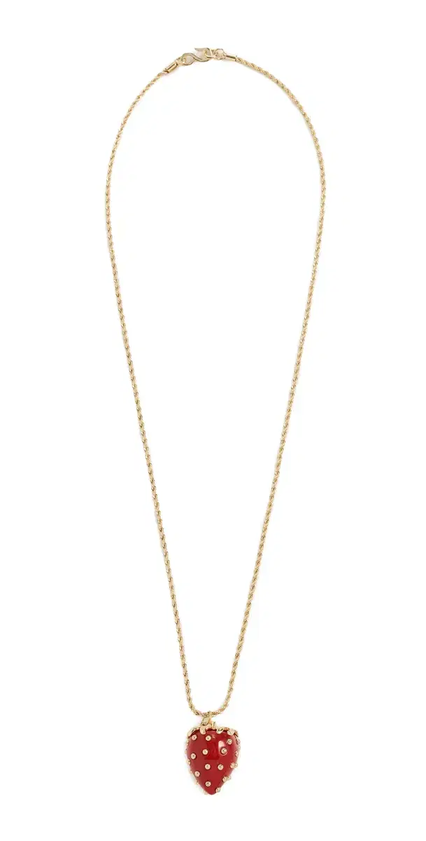 Kenneth Jay Lane Strawberry Pendant Necklace Red One Size