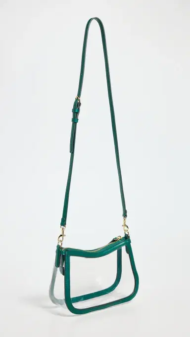 Stoney Clover Lane Curved East/West Crossbody Stadium Bag Clear/Green One Size | Thumbnail 4