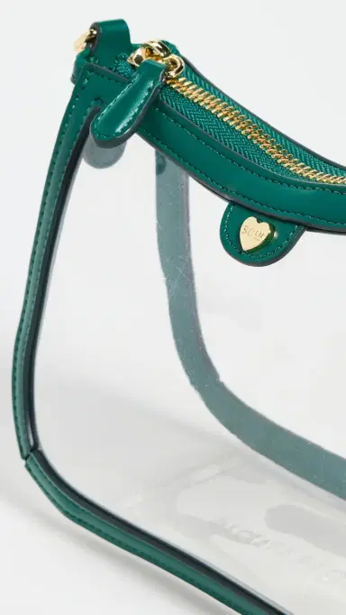 Stoney Clover Lane Curved East/West Crossbody Stadium Bag Clear/Green One Size | Thumbnail 5