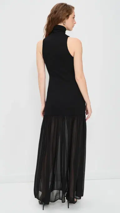 Enza Costa Airy Halter Turtleneck Dress Black | Thumbnail 3 Enza Costa Airy Halter Turtleneck Dress Black | Thumbnail 3