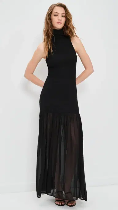 Enza Costa Airy Halter Turtleneck Dress Black | Thumbnail 5 Enza Costa Airy Halter Turtleneck Dress Black | Thumbnail 5