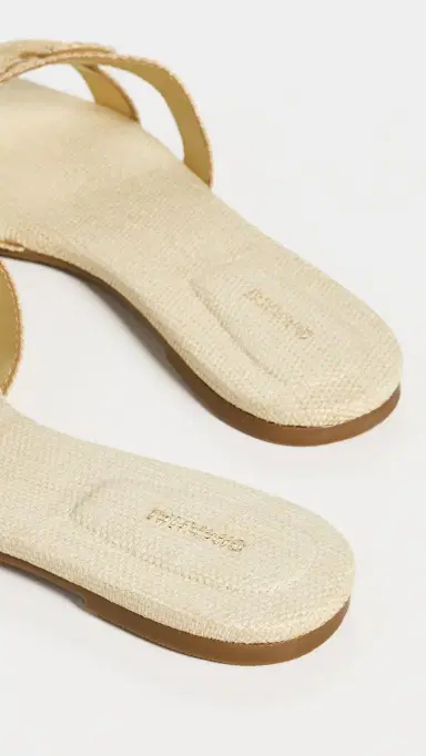 Simkhai Monogram Raffia Flat Slides Natural 36 | Thumbnail 4