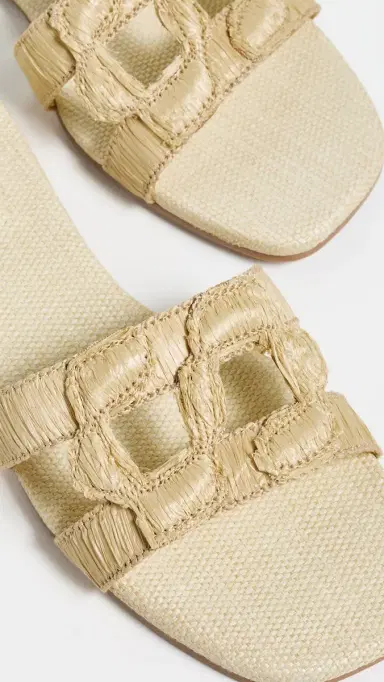 Simkhai Monogram Raffia Flat Slides Natural 36 | Thumbnail 6
