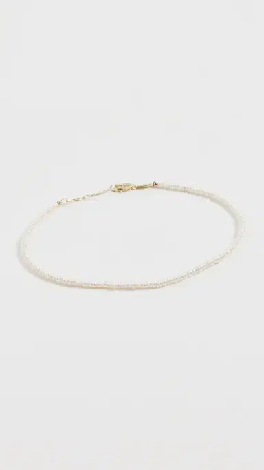 Shashi Loafer Anklet in Pearl Pearl One Size | Thumbnail 2 Shashi Loafer Anklet in Pearl Pearl One Size | Thumbnail 2