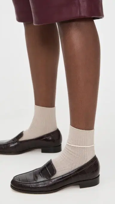 Shashi Loafer Anklet in Pearl Pearl One Size | Thumbnail 3 Shashi Loafer Anklet in Pearl Pearl One Size | Thumbnail 3