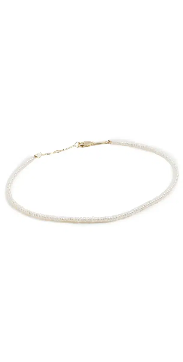 SHASHI Loafer Anklet in Pearl Pearl One Size