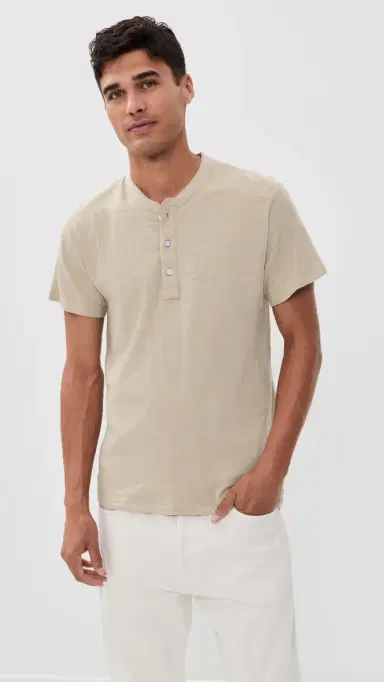 rag & bone Classic Flame Short Sleeve Henley Tee Taupe | Thumbnail 2 rag & bone Classic Flame Short Sleeve Henley Tee Taupe | Thumbnail 2