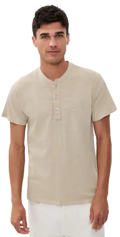 rag & bone Classic Flame Short Sleeve Henley Tee Taupe | Thumbnail 1 rag & bone Classic Flame Short Sleeve Henley Tee Taupe | Thumbnail 1