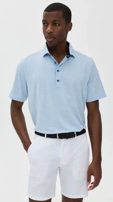 Greyson Saranac Striped Polo Wolf Blue/Arctic | Thumbnail 2 Greyson Saranac Striped Polo Wolf Blue/Arctic | Thumbnail 2
