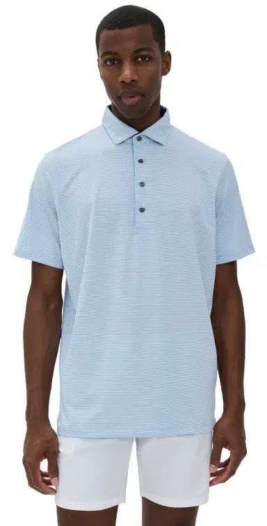 Greyson Saranac Striped Polo Wolf Blue/Arctic | Thumbnail 1 Greyson Saranac Striped Polo Wolf Blue/Arctic | Thumbnail 1