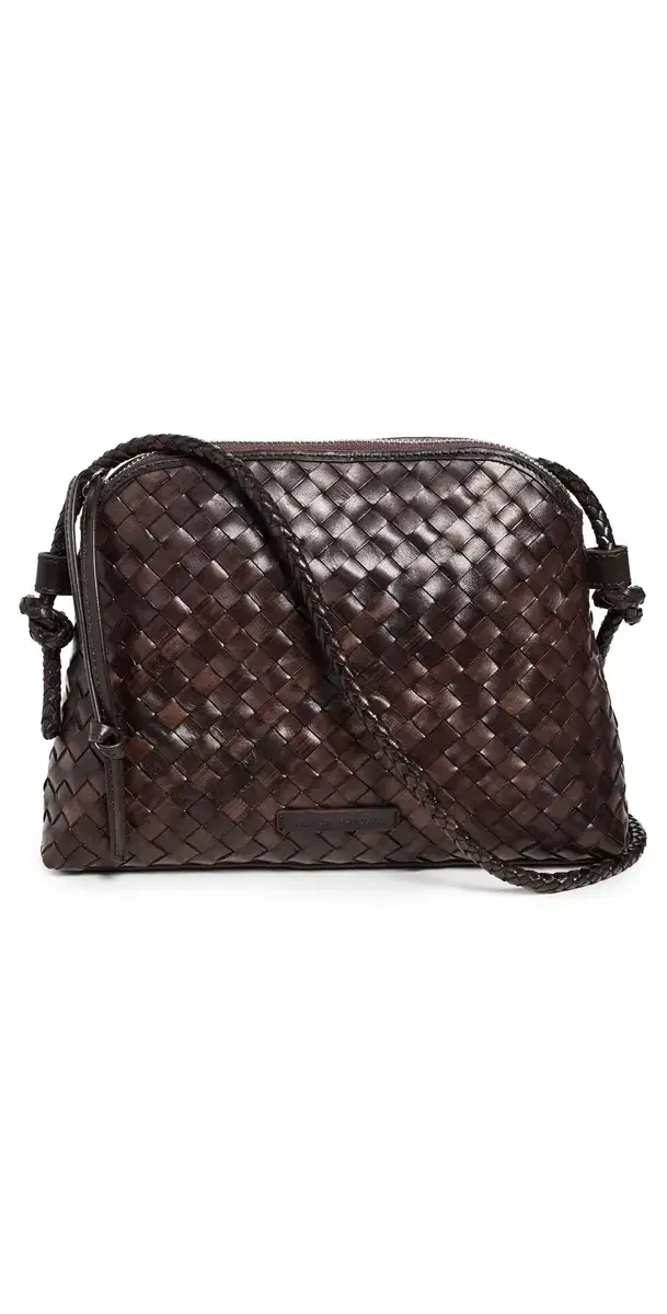 Loeffler Randall Mallory Woven Crossbody Bag Chocolate One Size