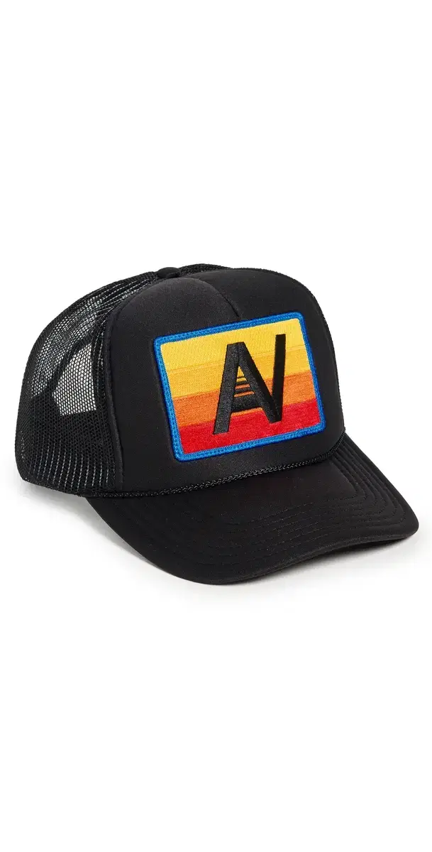 Logo Rainbow Vintage Low Rise Trucker Hat Black One Size