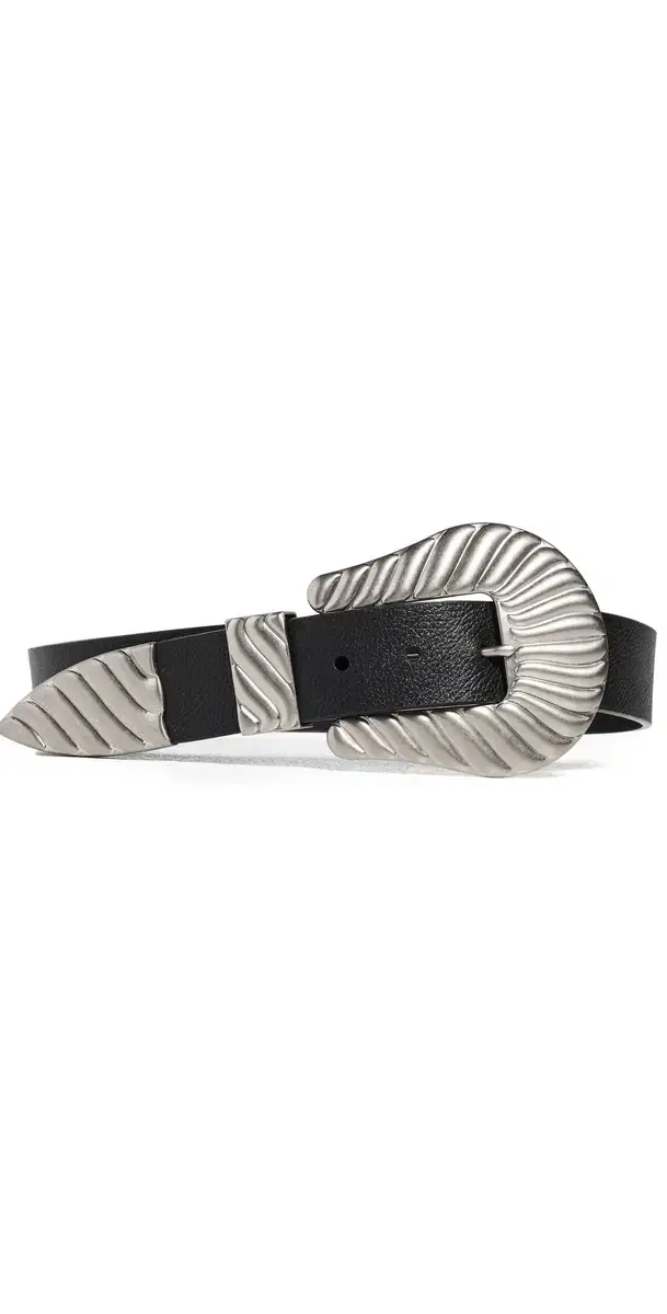 THE GREAT. tetson x  The Big Buckle Belt Black with ilver