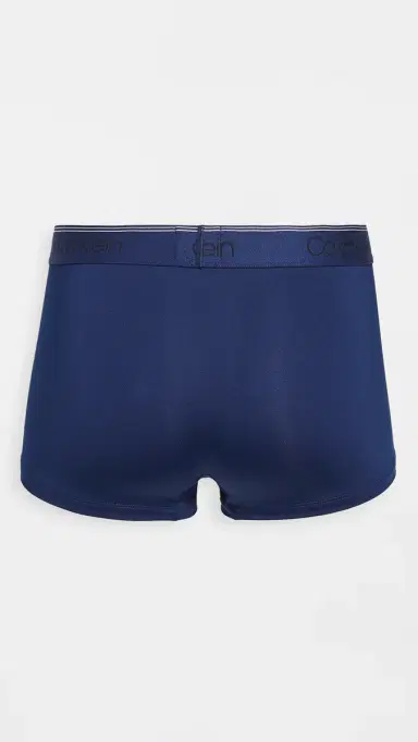 Calvin Klein Underwear Micro Stretch Low Rise Trunks 3 Pack New Navy/A. Blue/Blue Paradise | Thumbnail 3