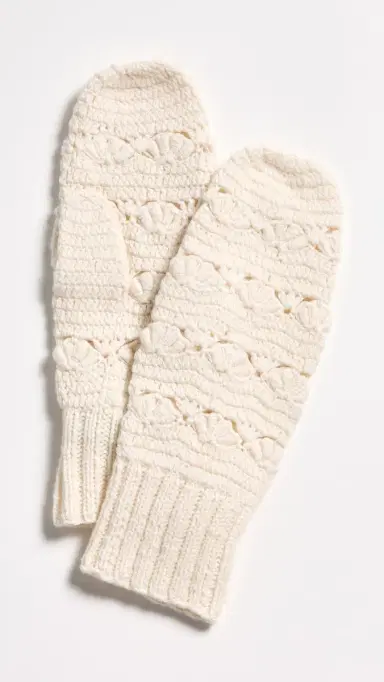 Sea Alena Knit Mittens Cream One Size | Thumbnail 2