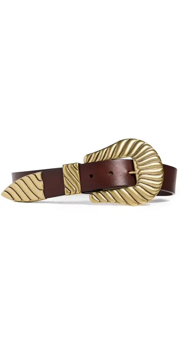 THE GREAT. Stetson x  The Big Buckle Belt Cognac with Brass
