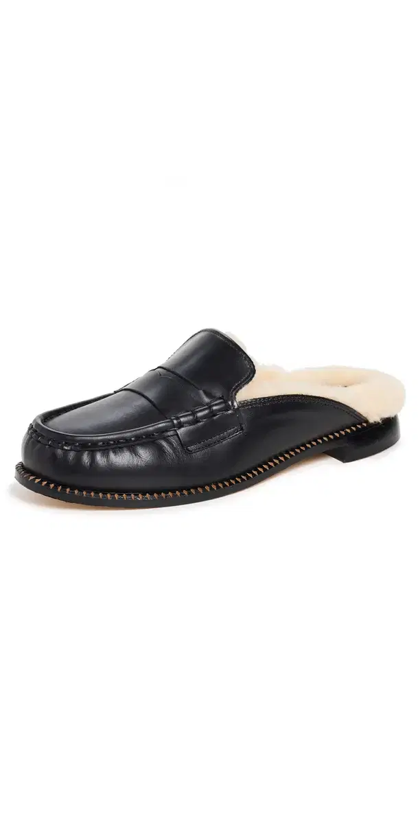 Temi Flats Black Calf w/ Shearling Temi Flats Black Calf w/ Shearling