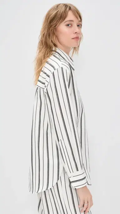 Vince Resort Stripe Oversized Shirt B'White/Black | Thumbnail 4 Vince Resort Stripe Oversized Shirt B'White/Black | Thumbnail 4