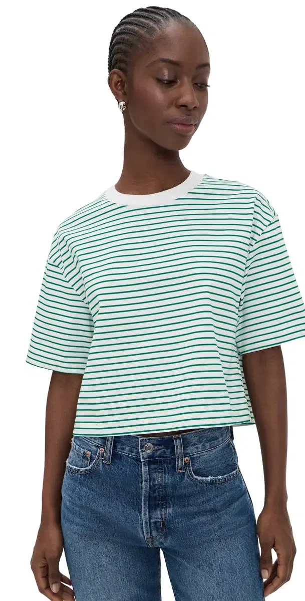 Pistola Mae Cropped Tee Vert tripe
