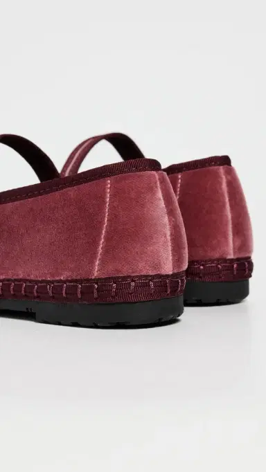 Flabelus Pierre Velvet Mary Jane Flats Burgundy 38 | Thumbnail 4 Flabelus Pierre Velvet Mary Jane Flats Burgundy 38 | Thumbnail 4