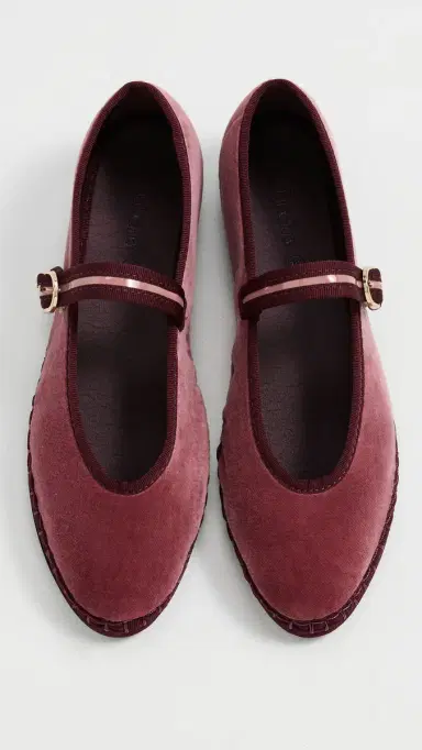 Flabelus Pierre Velvet Mary Jane Flats Burgundy 38 | Thumbnail 5 Flabelus Pierre Velvet Mary Jane Flats Burgundy 38 | Thumbnail 5