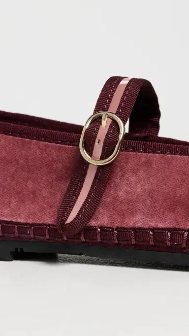Flabelus Pierre Velvet Mary Jane Flats Burgundy 38 | Thumbnail 6 Flabelus Pierre Velvet Mary Jane Flats Burgundy 38 | Thumbnail 6