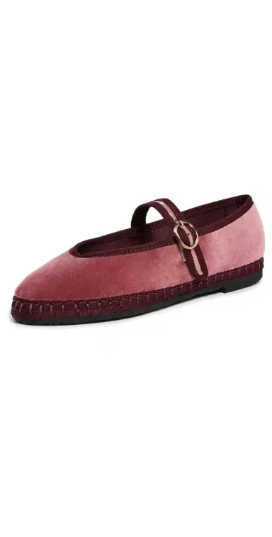 Flabelus Pierre Velvet Mary Jane Flats Burgundy 38 | Thumbnail 1 Flabelus Pierre Velvet Mary Jane Flats Burgundy 38 | Thumbnail 1